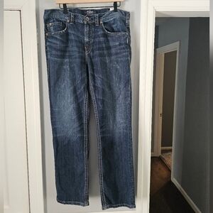 Silver Jeans Dark Blue Straight Leg Denim - GRAYSON
